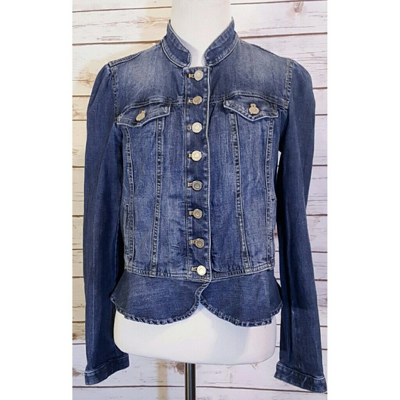 white house black market denim jacket